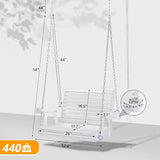 VINGLI Heavy Duty 440 LBS 1-Person Wooden Patio Porch Swing with Deeper Seat & Higher Backrest & Extra Cup Holder for - Photo 4
