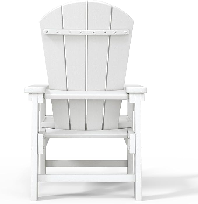 WestinTrends Malibu Kids Outdoor HDPE Adirondack Plastic Patio Chair, White