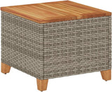 Modern Square Outdoor Garden Table, 17.7-Inch Small Patio Side Table, Synthetic Poly Rattan End Table for Balcony, Porch - Photo 3