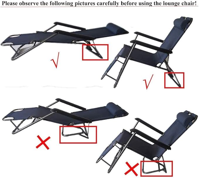 Patio Lounge Chair, Portable Folding Outdoor Patio Lounge Chairs Sun Pool Lawn Chaise with Pillow for Outdoor Camping - Photo 5