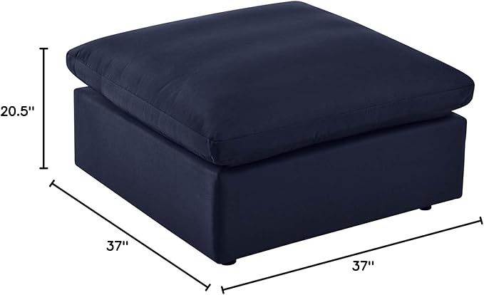 Modway Commix Outdoor Patio Overstuffed Sectional Sofa Ottoman in Navy - Photo 3