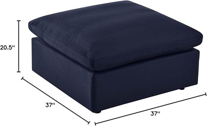 Modway Commix Outdoor Patio Overstuffed Sectional Sofa Ottoman in Navy