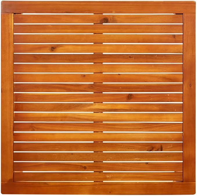 33.5in Solid Acacia Wood Square Coffee Table Oiled Brown Outdoor Patio Dining for Garden Balcony Small Deck Backyard Use - Photo 5
