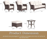 9 Piece Patio Furniture Set, All-Weather Wicker Outdoor Conversation Set with Swivel Rocking Chair and 6 Inch Thick - Photo 2