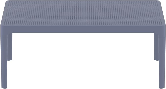 CC Home Furnishings 39.5" Dark Gray Patio Solid Rectangular Lounge Coffee Table