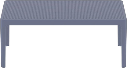 CC Home Furnishings 39.5" Dark Gray Patio Solid Rectangular Lounge Coffee Table