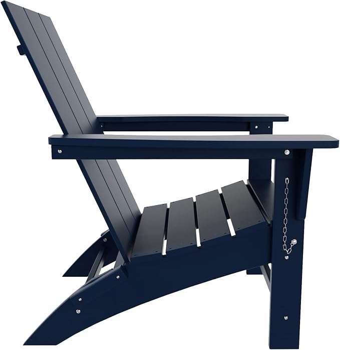 WestinTrends Ashore Modern Outdoor Folding Adirondack Chair (Set of 2), Navy Blue