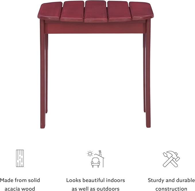 Linon Adirondack End, Red Table, 18.11 x 18.5 x 18.11