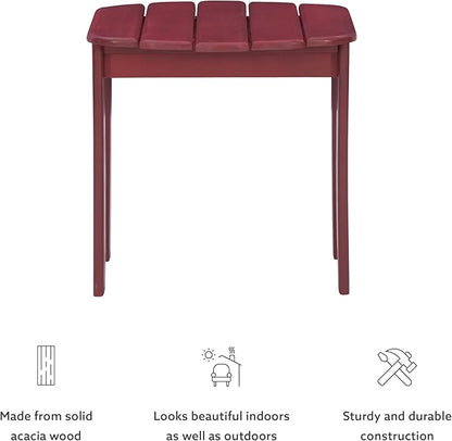 Linon Adirondack End, Red Table, 18.11 x 18.5 x 18.11