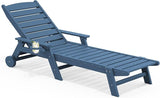 SERWALL Patio Chaise Lounge Chair, 78'' Long HDPE 5 Positions Adjustable Outdoor Lounger - Photo 1