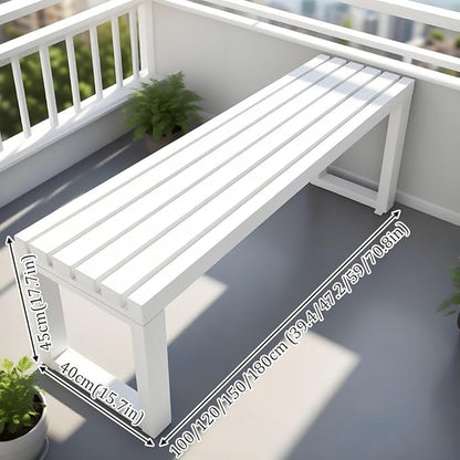 Metal Garden Bench Weatherproof Outdoor Benches Park Bench Patio Seat Front Porch Seat 3.3ft 3.9ft 4.9ft 5.9ft Backless Chair for Yard Entryway Indoor(Purple,5.9ft)