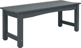 Weatherproof HIPS Outdoor Bench, 2-Person Patio Dining Bench, All-Weather Poly Lumber Garden Bench, Never Rot or Fade - Photo 1