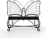 Outdoor Bench Terrace Seat, Butterfly Shape Metal Garden Bench, Park Bench Outdoor Seat, Multifunctional Chair - Photo 5