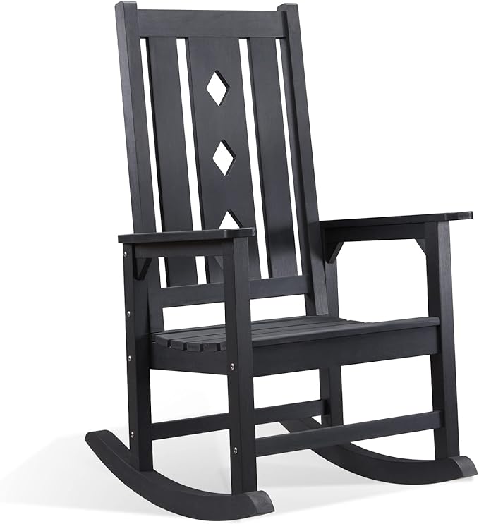 Oversized Rocking Chair, Outdoor Rocking Chair for Adults, All Weather Resistant Porch Rocker for Lawn Garden, 350lbs Weight Capacity