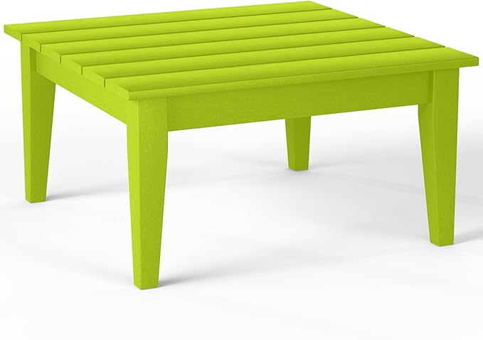 Costaelm Outdoor Side Tables for Patio, Small Patio Conversation Table Weather Resistant Coffee Table, Small Square Table Outdoor End Tables for Porch, Balcony, Poolside, Deck, Lime