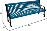 COATEDOUTDOORFURNITURE Coated Outdoor Furniture Heavy-Duty Outdoor Bench Thermoplastic Coated, Slated Steel - Photo 2