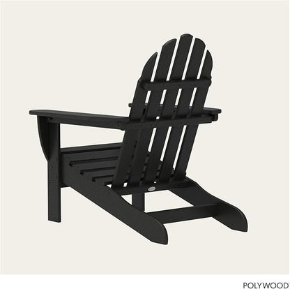 POLYWOOD AD4030BL Classic Outdoor Adirondack Chair, Black