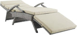 Modway Envisage Outdoor Patio Wicker Rattan Chaise Lounge in Light Gray Beige - Photo 7