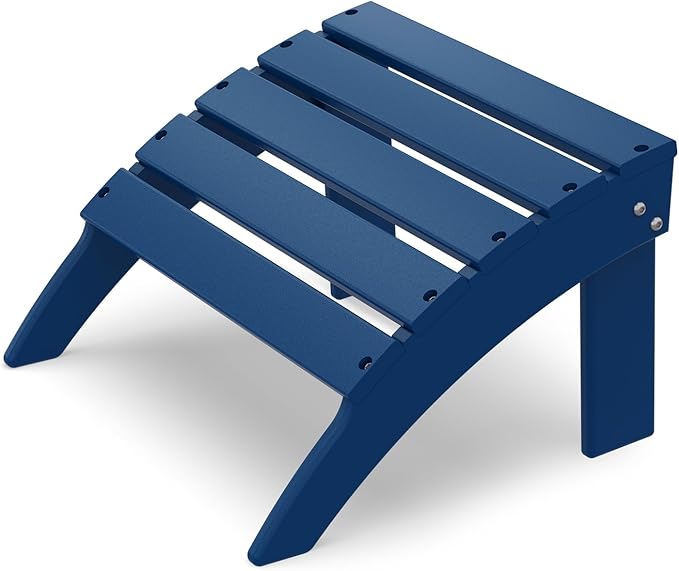 IVY&LANE Outdoor Adirondack Ottoman | Folding | HDPE | Blue | All Weather - Photo 1