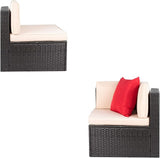 Homall Outdoor Patio Furniture Set All Weather PE Rattan Wicker Loveseat Sectional Sofa with Cushions for Lawn Poolside - Photo 2