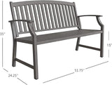 Grand patio 52" Farmhouse Outdoor Bench, Garden Benches with Rust Free Metal Powder Coated Frame and Aluminum Backrest - Photo 3