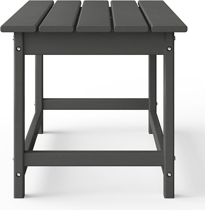 WestinTrends Malibu Outdoor Coffee Table, 35" x 17.5" All Weather Poly Lumber Patio Adirondack Coffee Table for Garden Lawn Porch Balcony, Gray