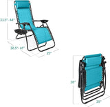 Best Choice Products Set of 2 Adjustable Steel Mesh Zero Gravity Lounge Chair Recliners w/Pillows and Cup Holder Trays - Photo 3