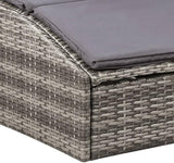 Outdoor Chaise Lounge Folding Grey Rattan Recliner 24.4 x 75.6 x 37.4 in Weather-Resistant Sun Lounger with Dark Grey - Photo 9