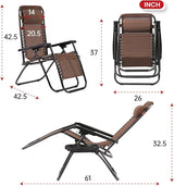 PayLessHere Adjustable Lounge Chair Beach Chair Zero Gravity Chair Folding Textilene Lawn Patio Chair with Removable - Photo 2