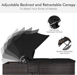 Tangkula 2PCS Outdoor Chaise Lounge Chair with Folding Canopy - Photo 7