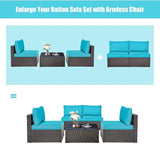 DORTALA 2 Piece Wicker Sectional Armless Chairs, Outdoor Rattan Sectional Sofa Set w/Cushions for Seat and Back - Photo 3
