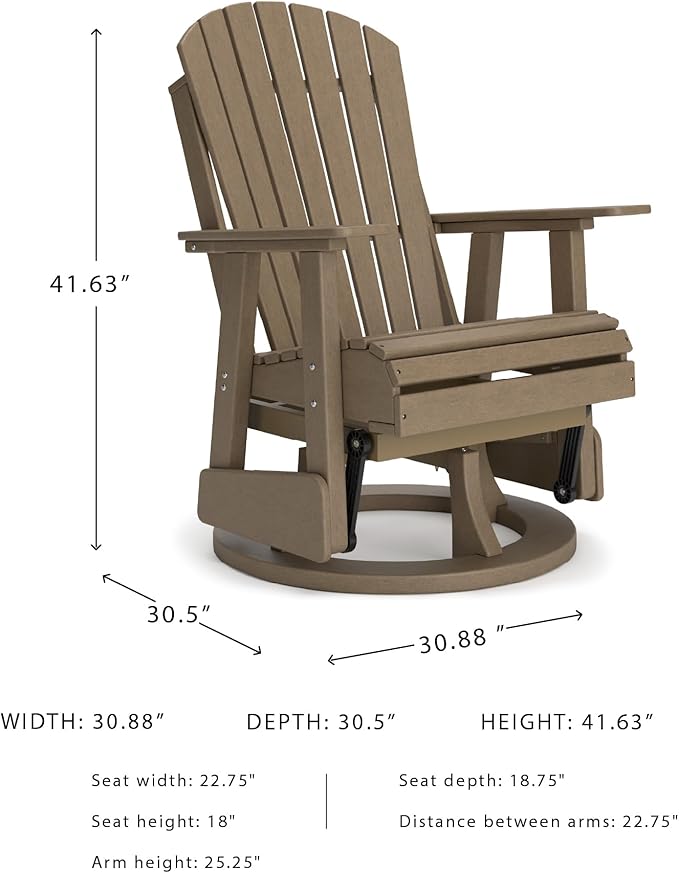 Signature Design by Ashley Hyland Wave Contemporary Swivel Glider Adirondack Chair with 360-Degree Swivel - Photo 3