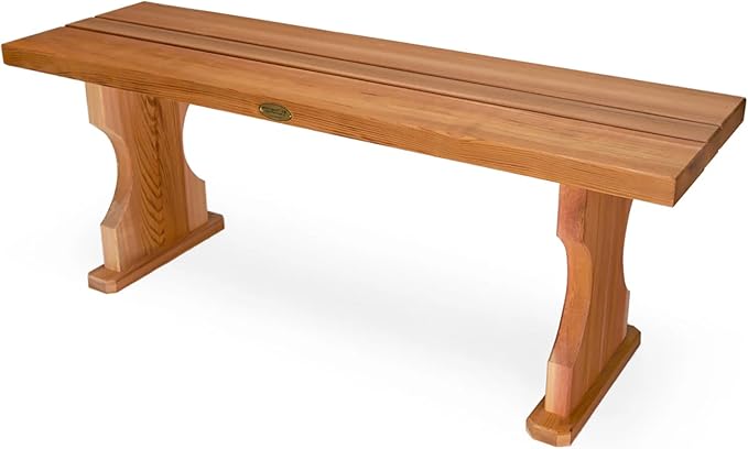 All Things Cedar BB45 Cedar Backless Bench | 4ft Wood Bench Indoor & Outdoor | Handcrafted with Western Red Cedar | Perfect for Patio, Garden, Picnic & Poolside | 45x14x17