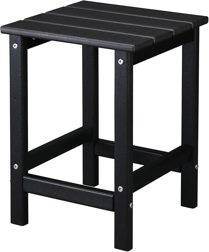 Vasitelan Outdoor Adirondack Square Side Table, Pool Composite Patio Table,HDPE End Tables for Backyard,Pool (Black) - Photo 1