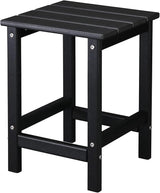 Vasitelan Outdoor Adirondack Square Side Table, Pool Composite Patio Table,HDPE End Tables for Backyard,Pool (Black) - Photo 1