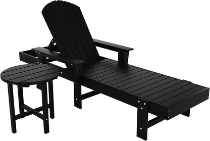 WestinTrends Dylan 2 Piece Adirondack Reclining Chaise Lounge with Arms Black