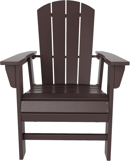 WO WESTIN OUTDOOR HDPE Laguna Adirondack Casual Patio Dining Chair,Dark Brown