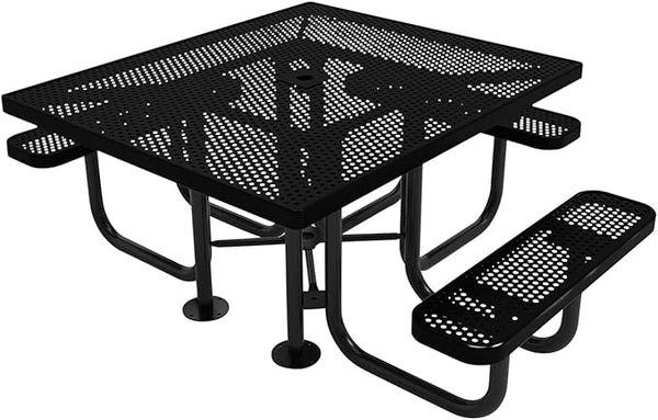 COATEDOUTDOORFURNITURE Heavy-Duty Portable ADA-Compliant Outdoor Picnic Table with Umbrella Hole - Photo 1