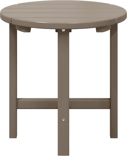 WestinTrends Dylan Adirondack Round Outdoor Side Table, Weathered Wood