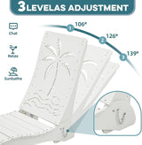 in Pool Lounge Chairs Set of 2, HDPE Pool Chaise Loungers for Sun Shelf up to 9 Inches, Fade-Resistant - Photo 3