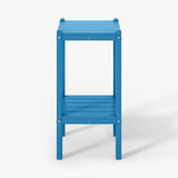 WestinTrends Malibu 36" Outdoor Adirondack HDPE 2-Tier Patio Side Table, Pacific Blue - Photo 1