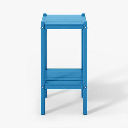 WestinTrends Malibu 36" Outdoor Adirondack HDPE 2-Tier Patio Side Table, Pacific Blue