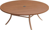 VICLLAX 63" Outdoor Patio Dining Table for 8-10, Metal Round Table with Umbrella Hole for Deck Lawn Garden Backyard - Photo 1