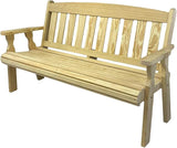 Amish Casual Outdoor Heavy Duty 800 LB Mission Pressure Treated Garden Bench(5 Foot, Unfinished) - Photo 1