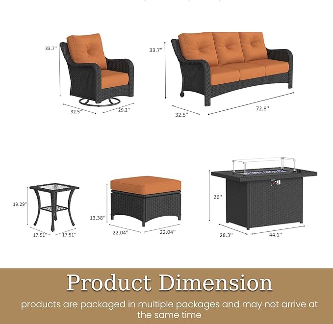 10 Piece Patio Furniture Set with Fire Pit Table - Photo 2