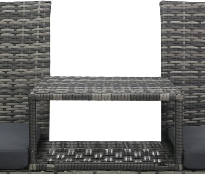2-Seater Patio Sofa with Tea Table, Garden Bench, Removable Seat Cushion, Outdoor Garden Bench, Easy to Clean for Patio - Photo 2