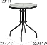 Flash Furniture Bellamy 23.75" Round Indoor/Outdoor Tempered Glass Metal Frame Side Table - Photo 3
