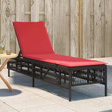 Outdoor Chaise Lounge Brown PE Rattan Adjustable Patio Lounge Chair 78"x21.7" Reclining Sun Lounger with Cushion for - Photo 1
