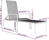 Sun Lounger Brown PE Rattan, Galvanized Steel Frame, Adjustable Footrest, Outdoor Chaise Lounge Chair for Patio, Garden - Photo 2