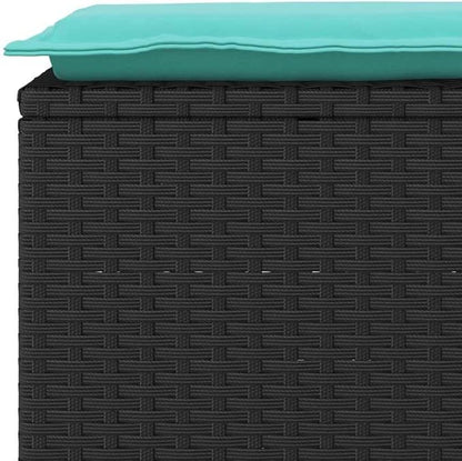 Garden Bench Deck Bench Patio Bench with Cushion Black 43.3"x15.7"x17.3" Poly Rattan